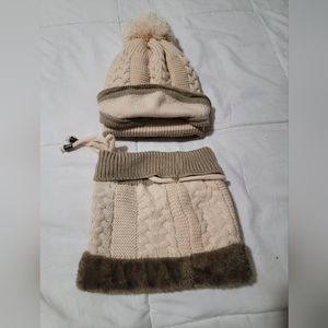 Winter woven wool hat set